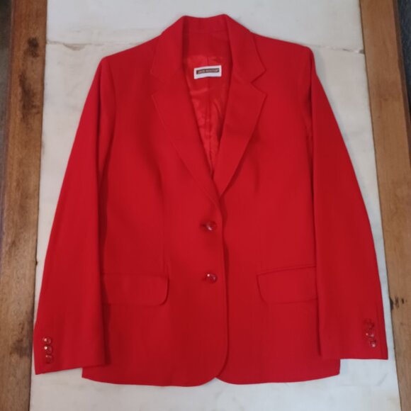 Vtg Jack Winter Red Wool Blend Blazer Size 8 | Academia Preppy Career Jacket - Picture 7 of 16
